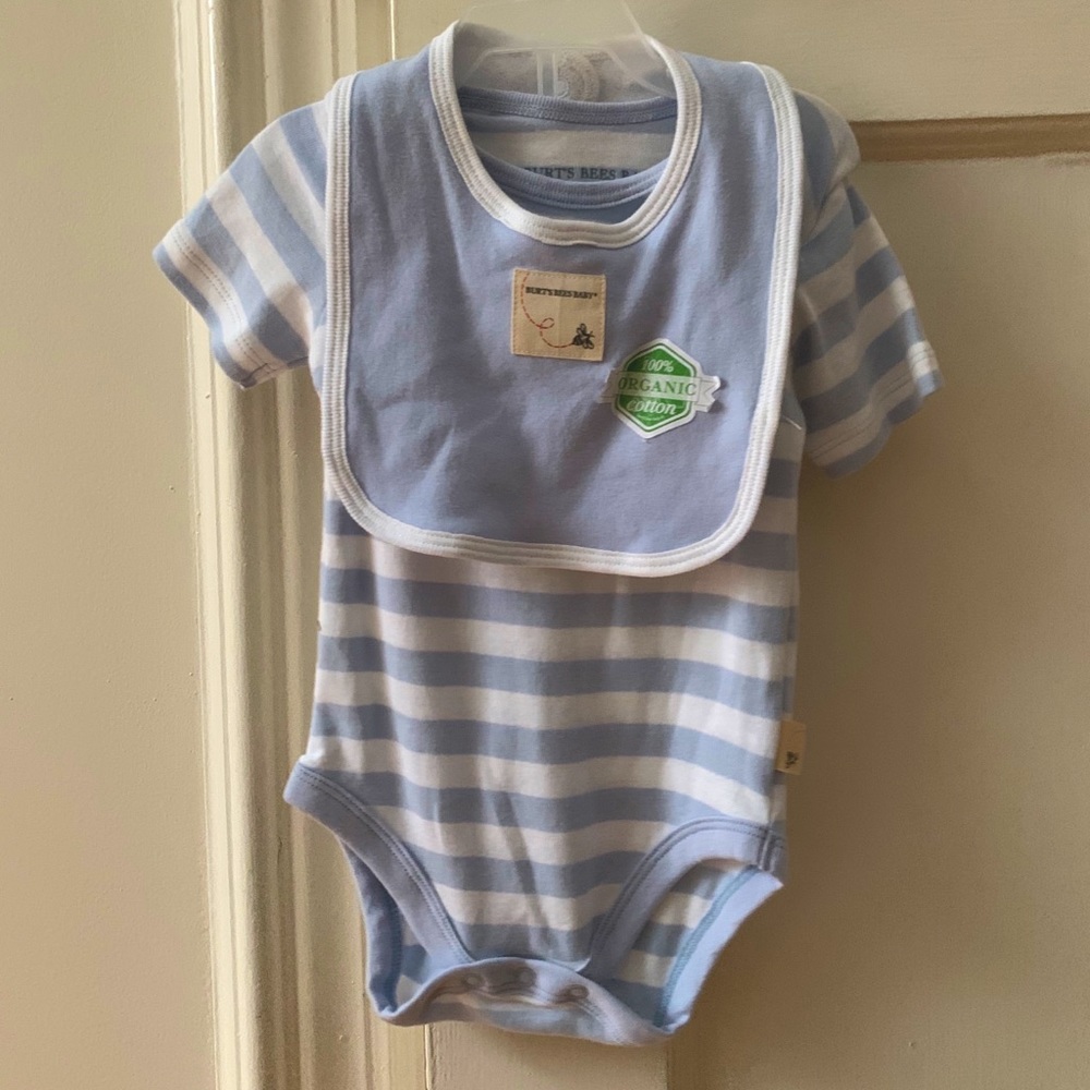 Burts bees brand new onesie with bib